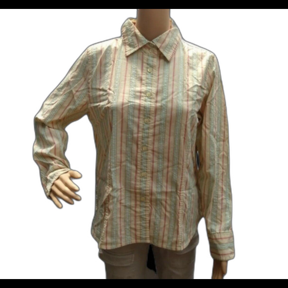 Talbots Tops - Talbots Shirt Yellow Stripe Long Sleeve Button Up  Stretch Size M Casual Career